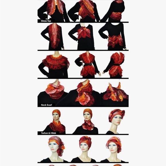 Infinity Loop Scarf Wrap Up Blue Turquoise Tone Ruffle - Picture 9 of 9